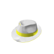 White Felt Fedora with Gold Band