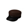 Plain Leather Military Cap