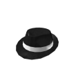 Black Felt Fedora with White Band