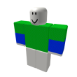 A simple green tee with blue undershirt.