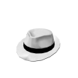 White Felt Fedora with Black Band